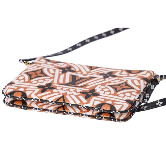 Louis Vuitton Pochette Double Zip LV Crafty Giant Monogram Crossbody Orange - Picture 5 of 7